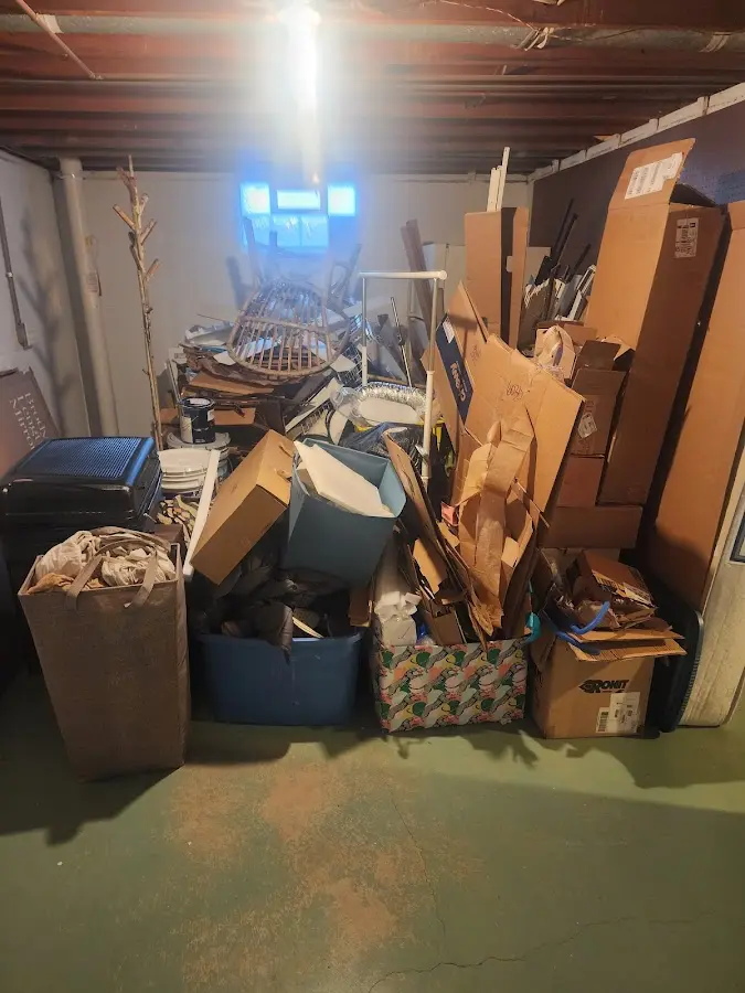 Roll-off dumpster container at job site for Roll Off Dumpster Rental in Chippewa Falls